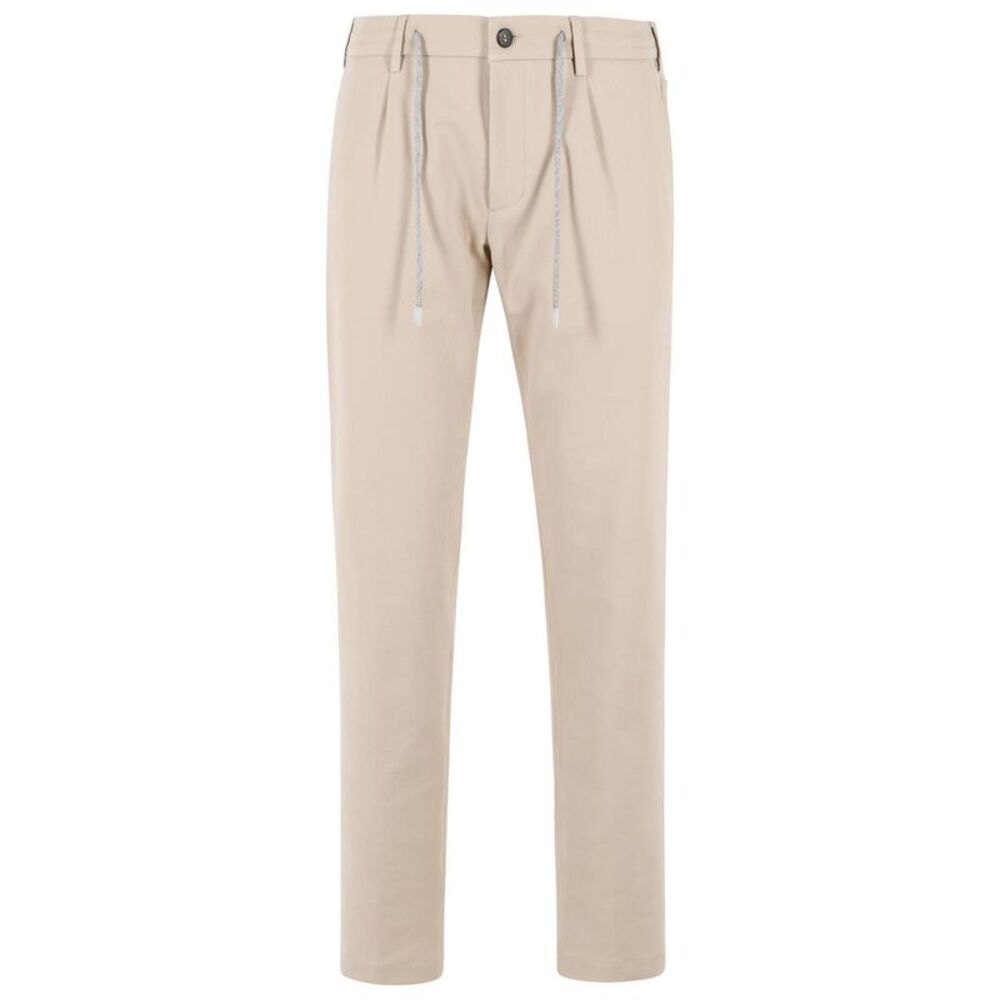 Eleventy Beige Stretch Cotton Pants Men